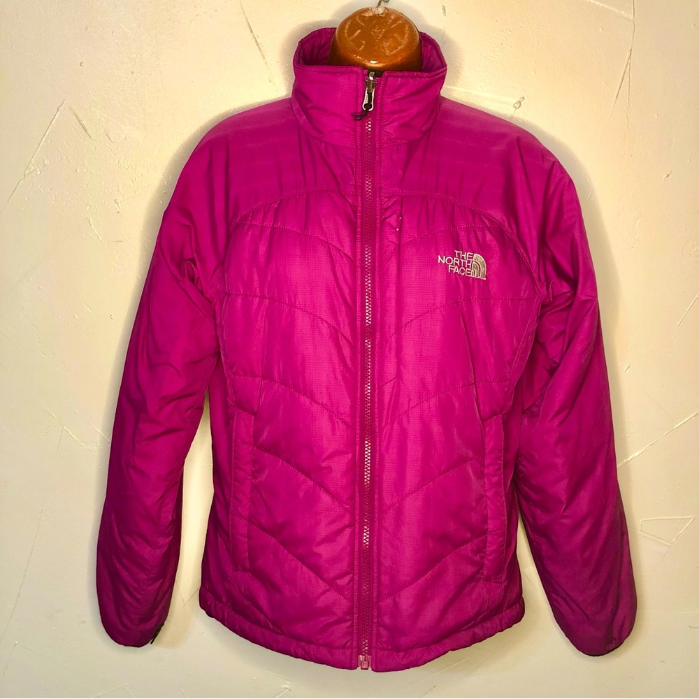 North Face fuschia primaloft coat